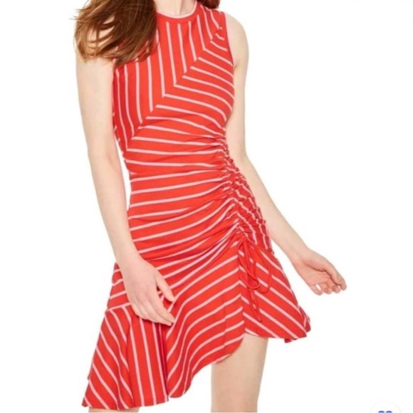 Parker Striped Sleeveless Ruched Mini Dress - size small - Picture 2 of 10